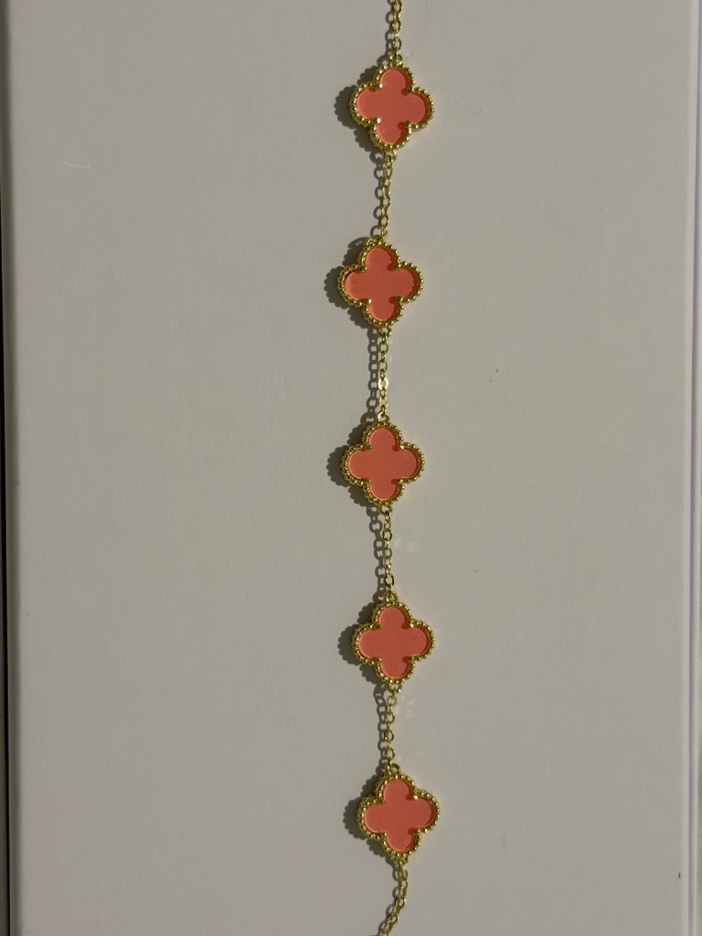 Pink Clover Bracelet ( Gold Filled)